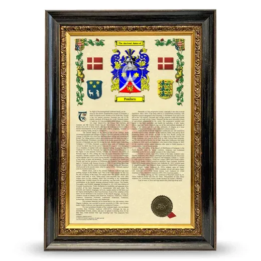 Poulsen Armorial History Framed - Heirloom