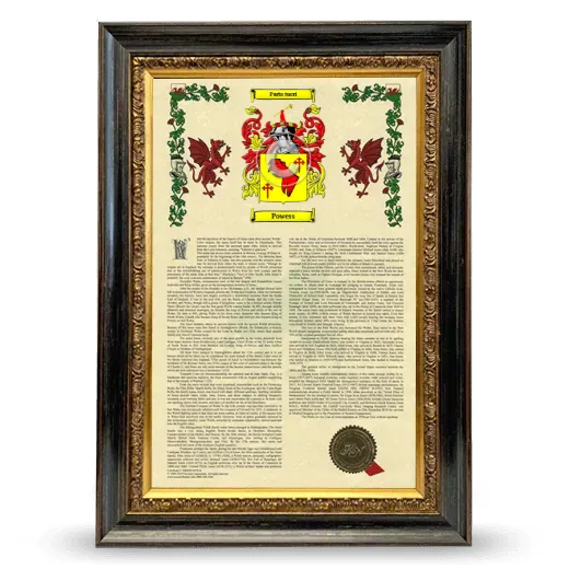 Powess Armorial History Framed - Heirloom