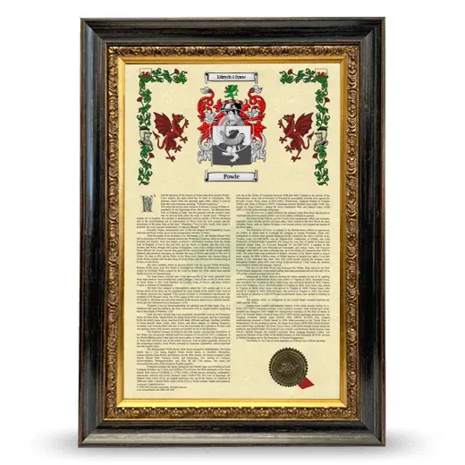 Powle Armorial History Framed - Heirloom