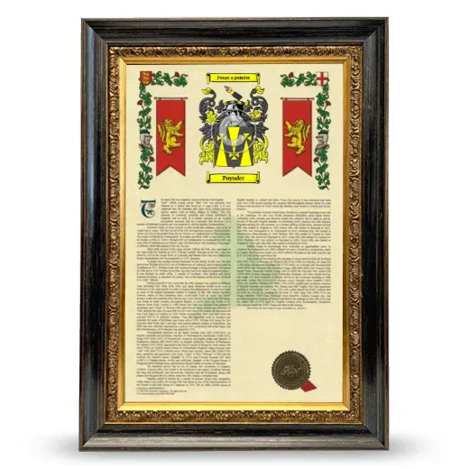 Poynder Armorial History Framed - Heirloom