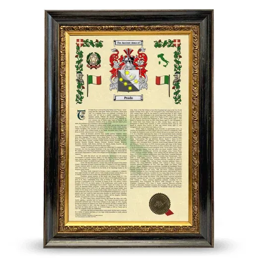 Prado Armorial History Framed - Heirloom