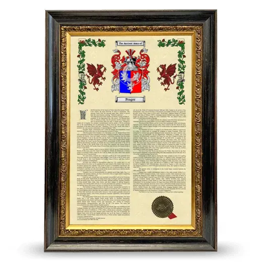 Prager Armorial History Framed - Heirloom