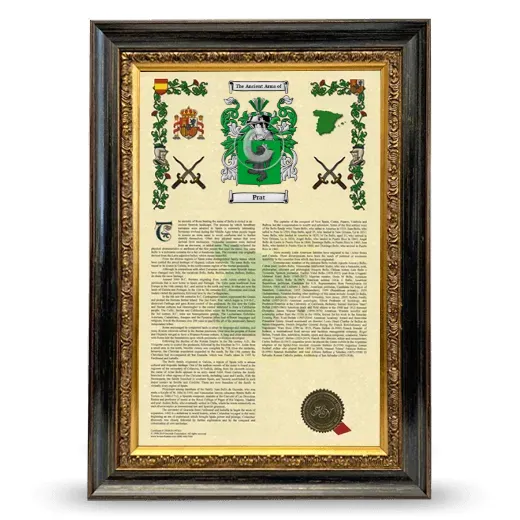 Prat Armorial History Framed - Heirloom