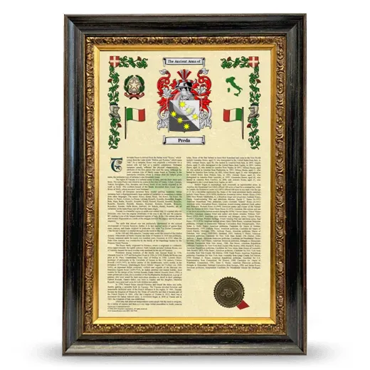 Preda Armorial History Framed - Heirloom