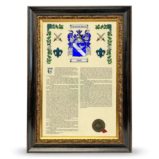 Preel Armorial History Framed - Heirloom