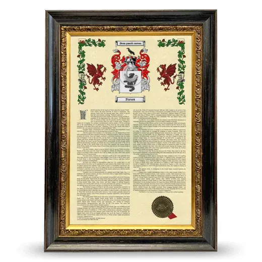 Prevet Armorial History Framed - Heirloom