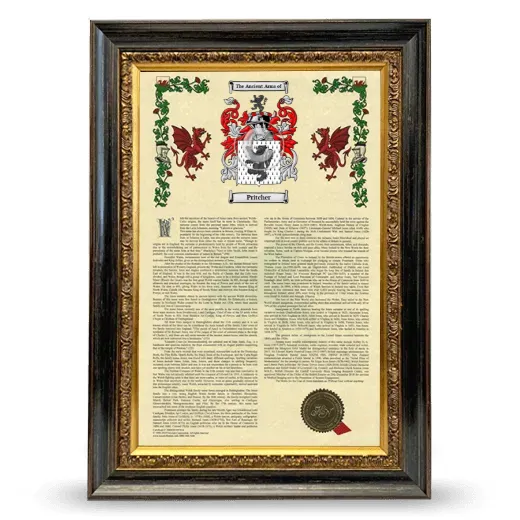 Pritcher Armorial History Framed - Heirloom