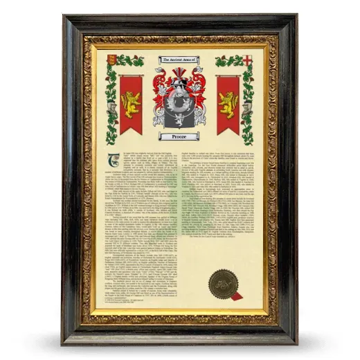 Prooze Armorial History Framed - Heirloom