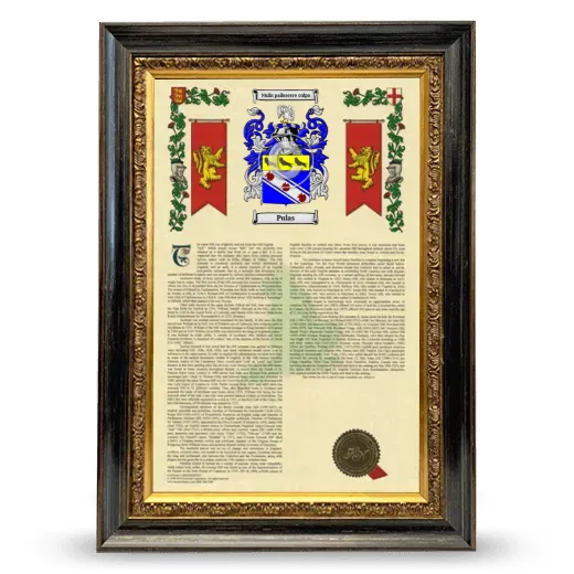 Pulas Armorial History Framed - Heirloom