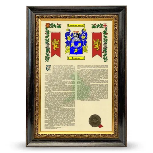 Purdown Armorial History Framed - Heirloom