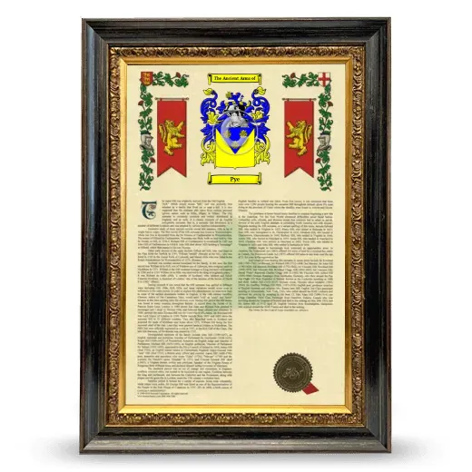 Pye Armorial History Framed - Heirloom