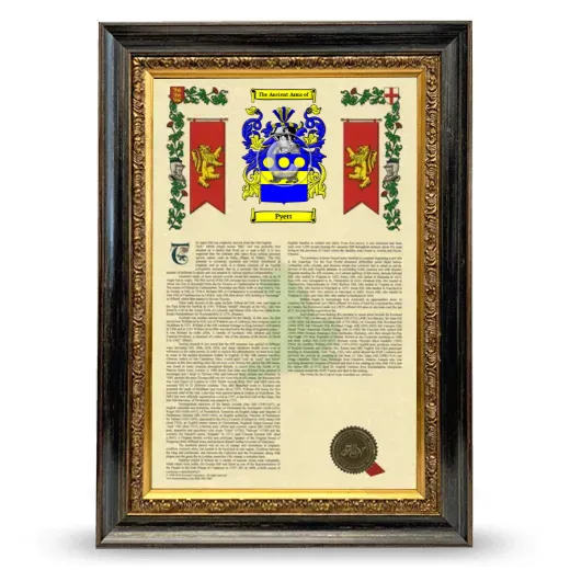 Pyett Armorial History Framed - Heirloom
