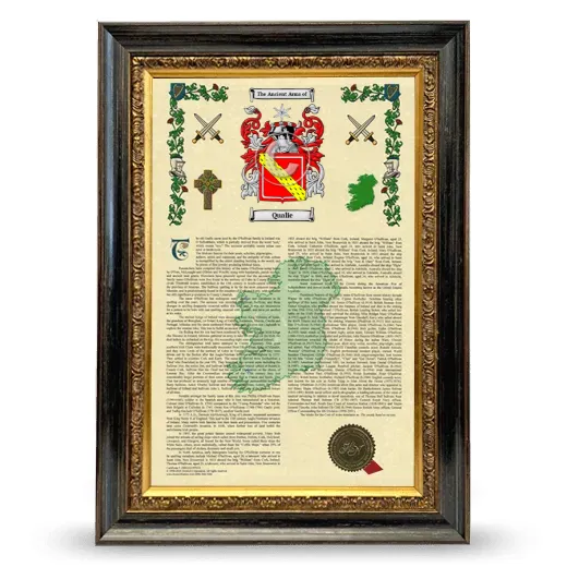 Qualie Armorial History Framed - Heirloom
