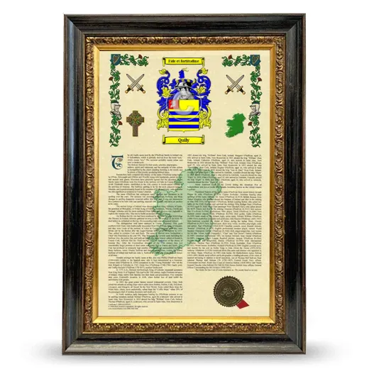 Quily Armorial History Framed - Heirloom