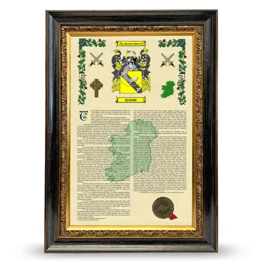 Quinnie Armorial History Framed - Heirloom