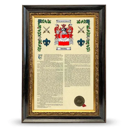 Rønning Armorial History Framed - Heirloom
