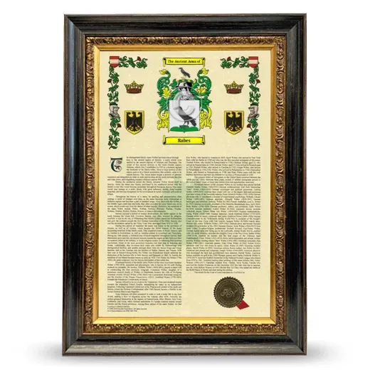 Rabes Armorial History Framed - Heirloom