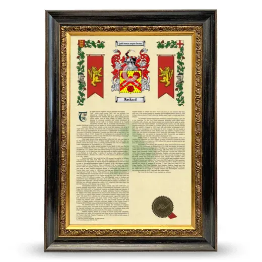 Rackard Armorial History Framed - Heirloom