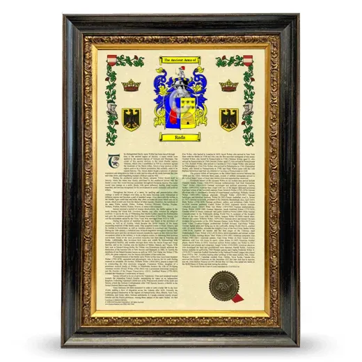 Rada Armorial History Framed - Heirloom