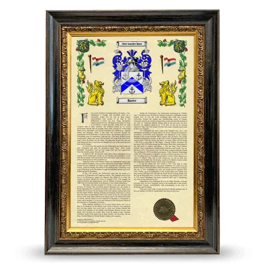 Raete Armorial History Framed - Heirloom