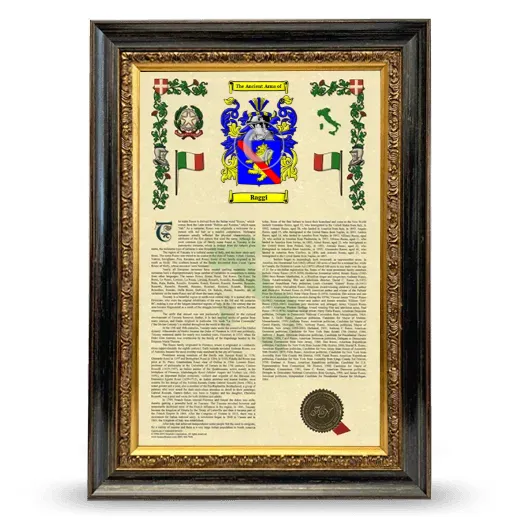 Raggi Armorial History Framed - Heirloom