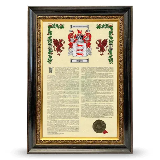 Raglen Armorial History Framed - Heirloom