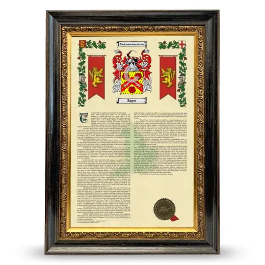 Ragot Armorial History Framed - Heirloom