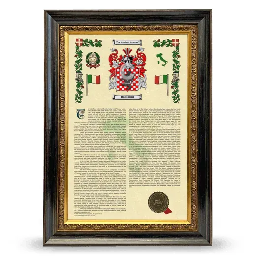 Ramunni Armorial History Framed - Heirloom
