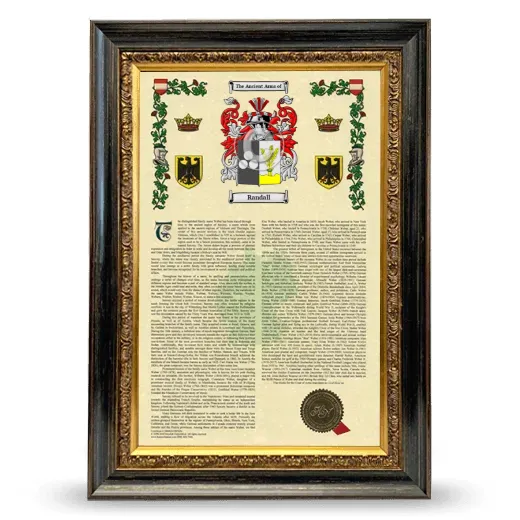 Randall Armorial History Framed - Heirloom