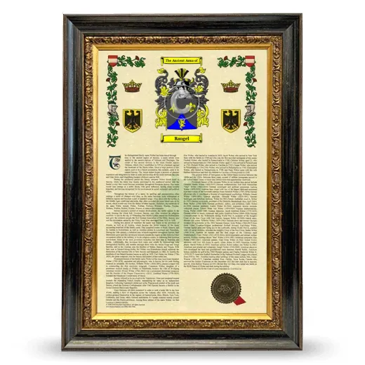 Rangel Armorial History Framed - Heirloom