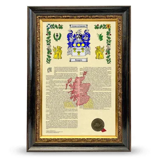 Rangen Armorial History Framed - Heirloom