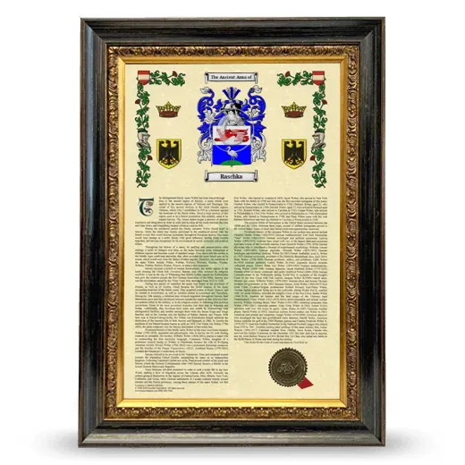 Raschka Armorial History Framed - Heirloom