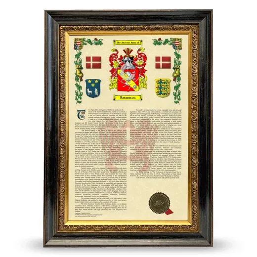 Rasmuson Armorial History Framed - Heirloom