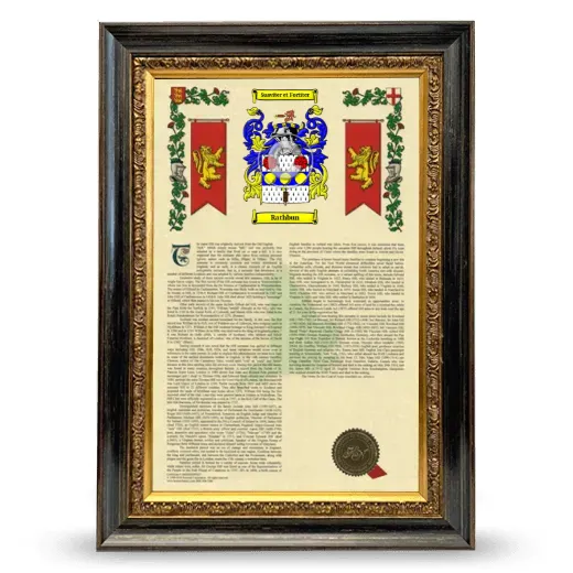 Rathbun Armorial History Framed - Heirloom