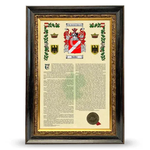 Rauber Armorial History Framed - Heirloom
