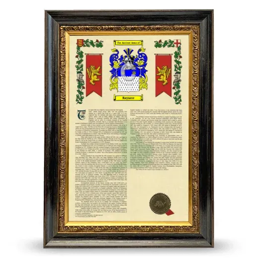 Raynere Armorial History Framed - Heirloom
