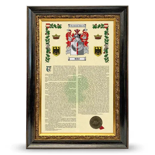 Rebel Armorial History Framed - Heirloom