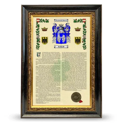 Reckrodt Armorial History Framed - Heirloom