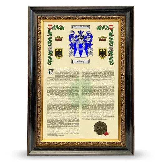 Rehling Armorial History Framed - Heirloom