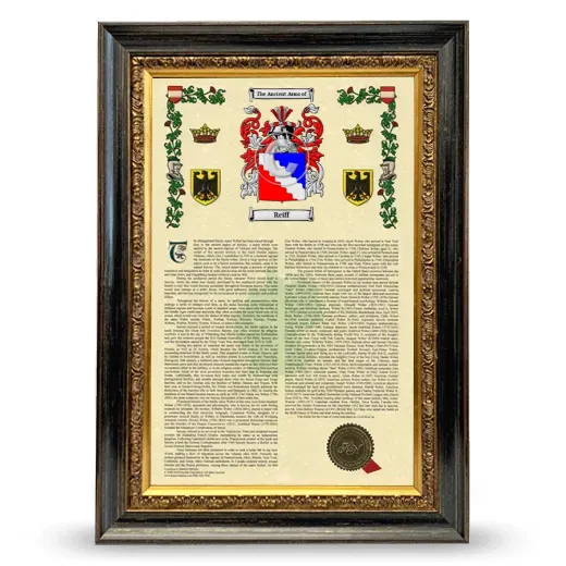 Reiff Armorial History Framed - Heirloom