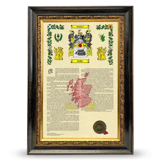 Reikie Armorial History Framed - Heirloom
