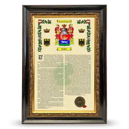 Reither Armorial History Framed - Heirloom