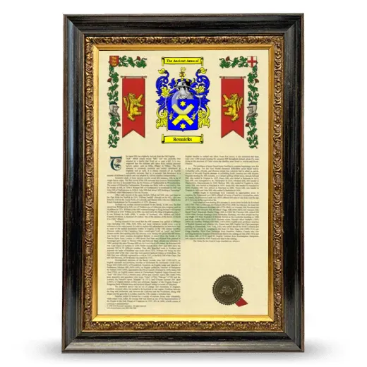 Rennicks Armorial History Framed - Heirloom