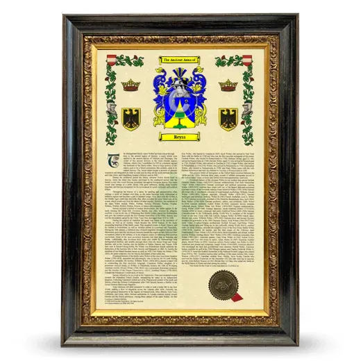 Reyss Armorial History Framed - Heirloom