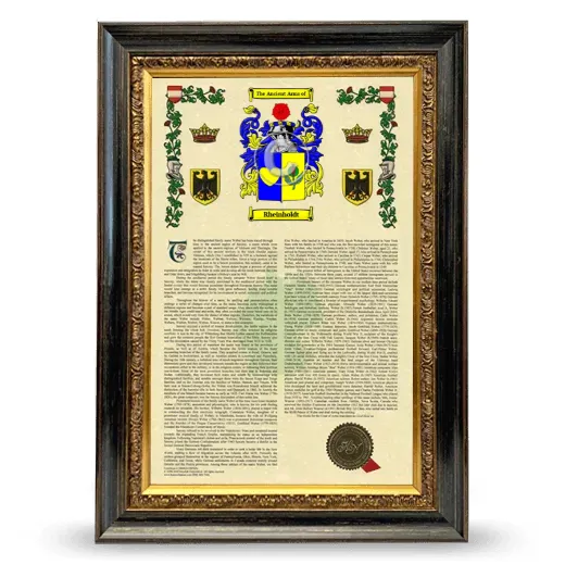 Rheinholdt Armorial History Framed - Heirloom