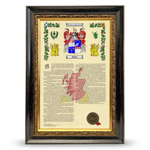 Richer Armorial History Framed - Heirloom