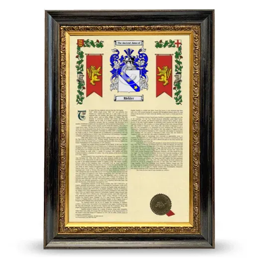 Rickier Armorial History Framed - Heirloom