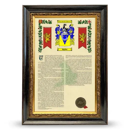 Rigdon Armorial History Framed - Heirloom