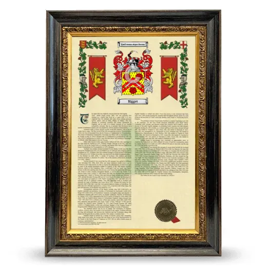 Rigget Armorial History Framed - Heirloom