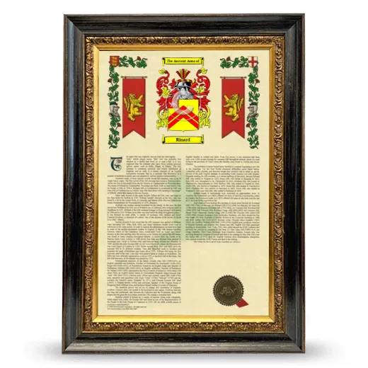 Rinard Armorial History Framed - Heirloom